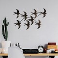Decoratiune de perete, Flying Birds 1, Dimensiuni: 69 x 41 x 7 cm, Multicolor