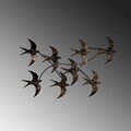 Decoratiune de perete, Flying Birds 1, Dimensiuni: 69 x 41 x 7 cm, Multicolor