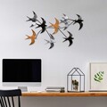 Decoratiune de perete, Flying Birds 2, Dimensiuni: 69 x 41 x 7 cm, Multicolor