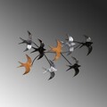 Decoratiune de perete, Flying Birds 2, Dimensiuni: 69 x 41 x 7 cm, Multicolor