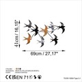 Decoratiune de perete, Flying Birds 2, Dimensiuni: 69 x 41 x 7 cm, Multicolor