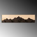Cuier de perete din lemn, Mountain 3, Lățime: 60 cm Înălțime: 14 cm Adâncime: 5 cm, Natural/Negru