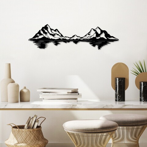 Decoratiune de perete, Landscape 1, Dimensiune: 68 x 19 cm, Negru