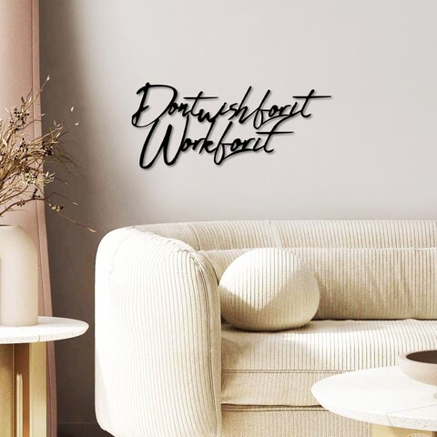 Decoratiune de perete, Wish Work, Dimensiune: 55 x 23 cm , Negru