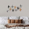 Decoratiune de perete, Flock of Swallows 2, Dimensiuni: 45 x 104 x 8 cm, Multicolor