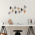 Decoratiune de perete, Flock of Swallows 2, Dimensiuni: 45 x 104 x 8 cm, Multicolor