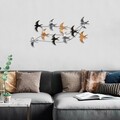 Decoratiune de perete, Flock of Swallows 2, Dimensiuni: 45 x 104 x 8 cm, Multicolor