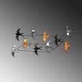 Decoratiune de perete, Flock of Swallows 2, Dimensiuni: 45 x 104 x 8 cm, Multicolor