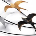 Decoratiune de perete, Flock of Swallows 2, Dimensiuni: 45 x 104 x 8 cm, Multicolor