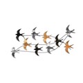 Decoratiune de perete, Flock of Swallows 2, Dimensiuni: 45 x 104 x 8 cm, Multicolor