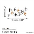 Decoratiune de perete, Flock of Swallows 2, Dimensiuni: 45 x 104 x 8 cm, Multicolor