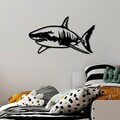 Decoratiune de perete, Shark, 70 x 36 cm, Negru
