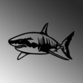 Decoratiune de perete, Shark, 70 x 36 cm, Negru