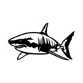 Decoratiune de perete, Shark, 70 x 36 cm, Negru