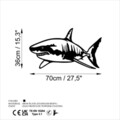Decoratiune de perete, Shark, 70 x 36 cm, Negru