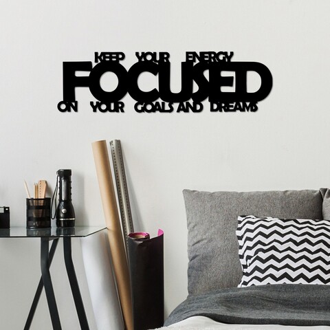 Decoratiune de perete, Focused, 70 x 19 cm, Negru