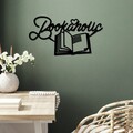 Decoratiune de perete, Book a Holic, Dimensiune: 58 x 30 cm , Negru