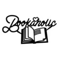 Decoratiune de perete, Book a Holic, Dimensiune: 58 x 30 cm , Negru