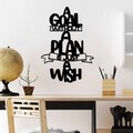Decoratiune de perete, Plan is Just, Dimensiune: 30 x 54 cm , Negru