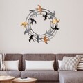 Decoratiune de perete, Spiral Flock 6, Dimensiuni: 87 x 87 x 5 cm, Multicolor