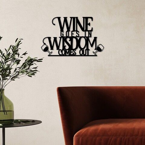 Decoratiune de perete, Wine Wisdom, Dimensiune: 55 x 34 cm , Negru