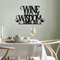 Decoratiune de perete, Wine Wisdom, Dimensiune: 55 x 34 cm , Negru