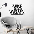 Decoratiune de perete, Wine Wisdom, Dimensiune: 55 x 34 cm , Negru