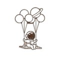Decoratiune de perete, Rusty Astro 1, Dimensiune: 70 x 44 cm, Maro antichizat