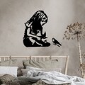 Decoratiune de perete, Banksy Metal 07, (Grosime: 1,5 mm), Negru