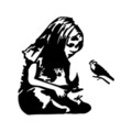 Decoratiune de perete, Banksy Metal 07, (Grosime: 1,5 mm), Negru