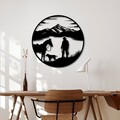Decoratiune de perete, Hunter on Lake, Dimensiuni: 53 x 53 cm, Negru