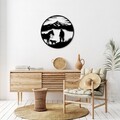 Decoratiune de perete, Hunter on Lake, Dimensiuni: 53 x 53 cm, Negru