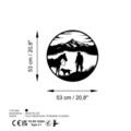 Decoratiune de perete, Hunter on Lake, Dimensiuni: 53 x 53 cm, Negru