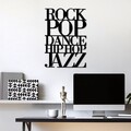 Decoratiune de perete, We Love Music, Dimensiune: 70 x 49 cm, Negru