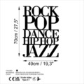Decoratiune de perete, We Love Music, Dimensiune: 70 x 49 cm, Negru