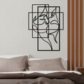Decoratiune de perete, Love, Dimensiune: 70 x 52 cm, Negru
