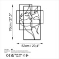 Decoratiune de perete, Love, Dimensiune: 70 x 52 cm, Negru