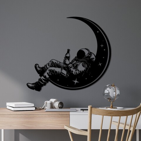 Decoratiune de perete, Space Boozer, Dimensiuni: 62 x 71 cm, Negru
