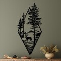 Decoratiune de perete, Deer, (Grosime: 1,5 mm), Negru