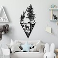 Decoratiune de perete, Deer, (Grosime: 1,5 mm), Negru