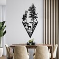 Decoratiune de perete, Deer, (Grosime: 1,5 mm), Negru
