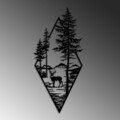 Decoratiune de perete, Deer, (Grosime: 1,5 mm), Negru