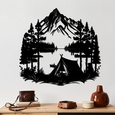 Decoratiune de perete, Weekend, Dimensiuni: 59 x 62 cm, Negru