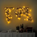 Decoratiune de perete, World Map Led 010, Dimensiune: 58 x 100 cm, Negru