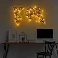 Decoratiune de perete, World Map Led 010, Dimensiune: 58 x 100 cm, Negru