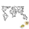 Decoratiune de perete, World Map Led 010, Dimensiune: 58 x 100 cm, Negru