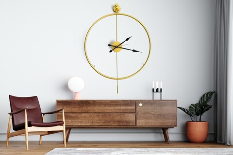 Ceas de perete, Mclock-00101, Lățime: 58 cm Înălțime: 80 cm Adâncime: 7 cm, Auriu