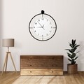 Ceas de perete, Mclock-00132, Lățime: 58 cm Înălțime: 65 cm Adâncime: 7 cm, Negru