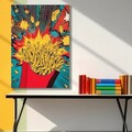 Tablou decorativ, BSRPOPC-011, Lemn (Grosime: 2,8 cm, Multicolor