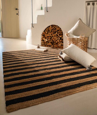 Covor (90 x 150), 00021A, 90x150 cm, Bej/Negru